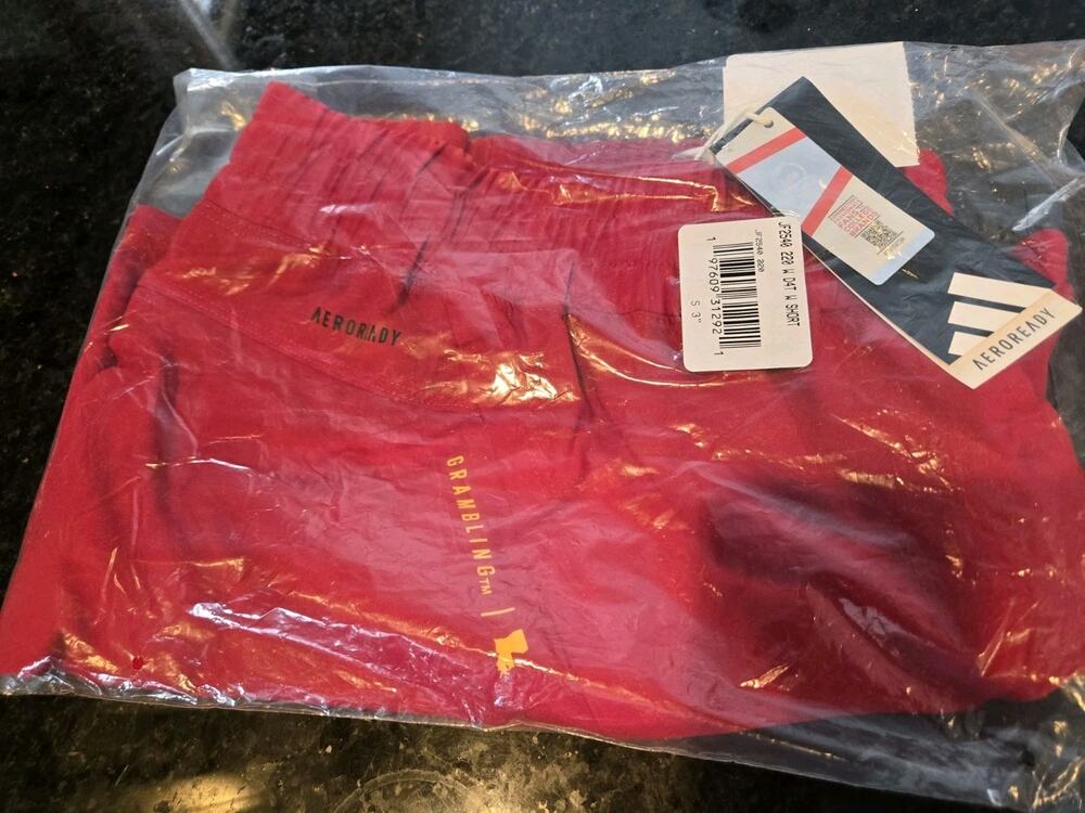 Red Womens Adidas Grambling 3 In Inseam Aeroready Shorts Size Small NWT